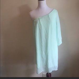 Sea Foam Green One Shoulder Dress